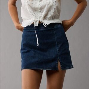 American Eagle Outfitters Blue Mini A-line Wrap Skirt for Casual Work